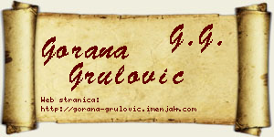 Gorana Grulović vizit kartica